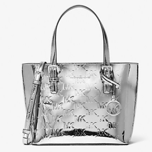 MICHAEL KORS Jet Set Extra-Small Patent Logo Debossed Convertible TZ Tote
Silver - Picture 3 of 16